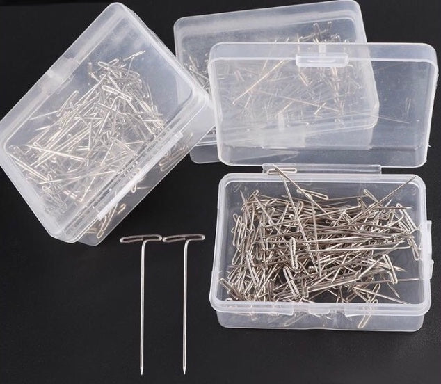 T Pins For Blocking Knitting, Modelling And Crafts and Holding Wigs - 50 Pcs