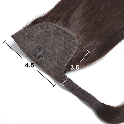 Wrap Around Clip In Ponytail Remy Human Hair Extensions