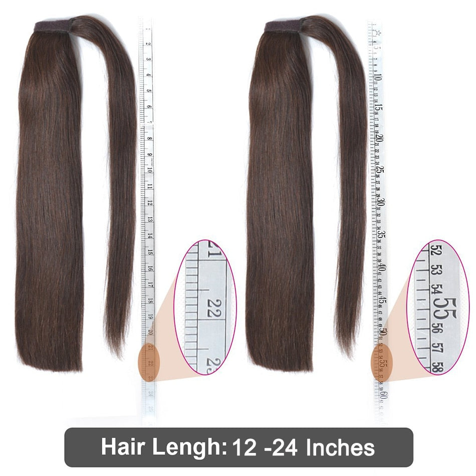 Wrap Around Clip In Ponytail Remy Human Hair Extensions