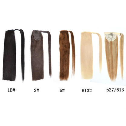 Wrap Around Clip In Ponytail Remy Human Hair Extensions