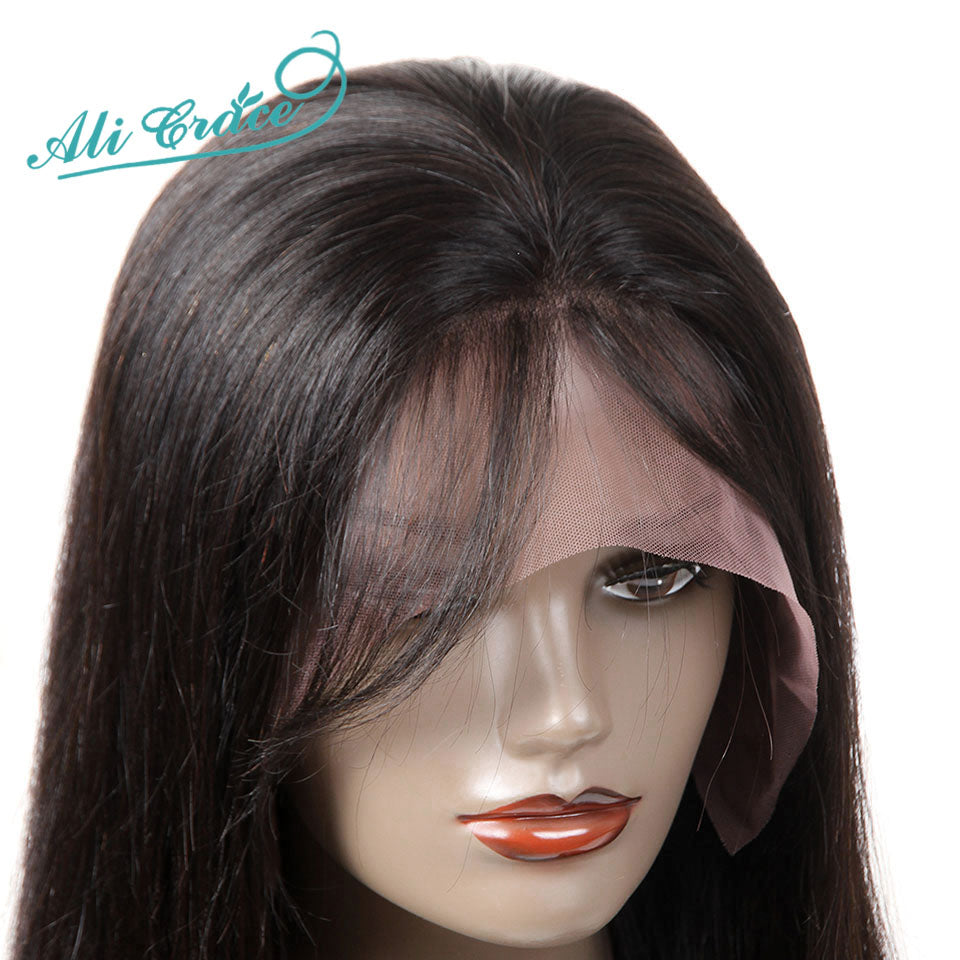 Ali Grace Brazilian Straight Human Hair Wigs 150% Density 13*4 Lace Front Wigs With Baby Hair Adjustable Cap 100% Remy Hair