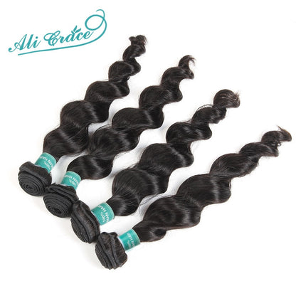 Ali Grace Hair Brazilian Loose Wave 3 Bundles 100% Remy Brazilian Hair 3 Pieces Pack Loose Wave Brazilian Hair Weave Bundles