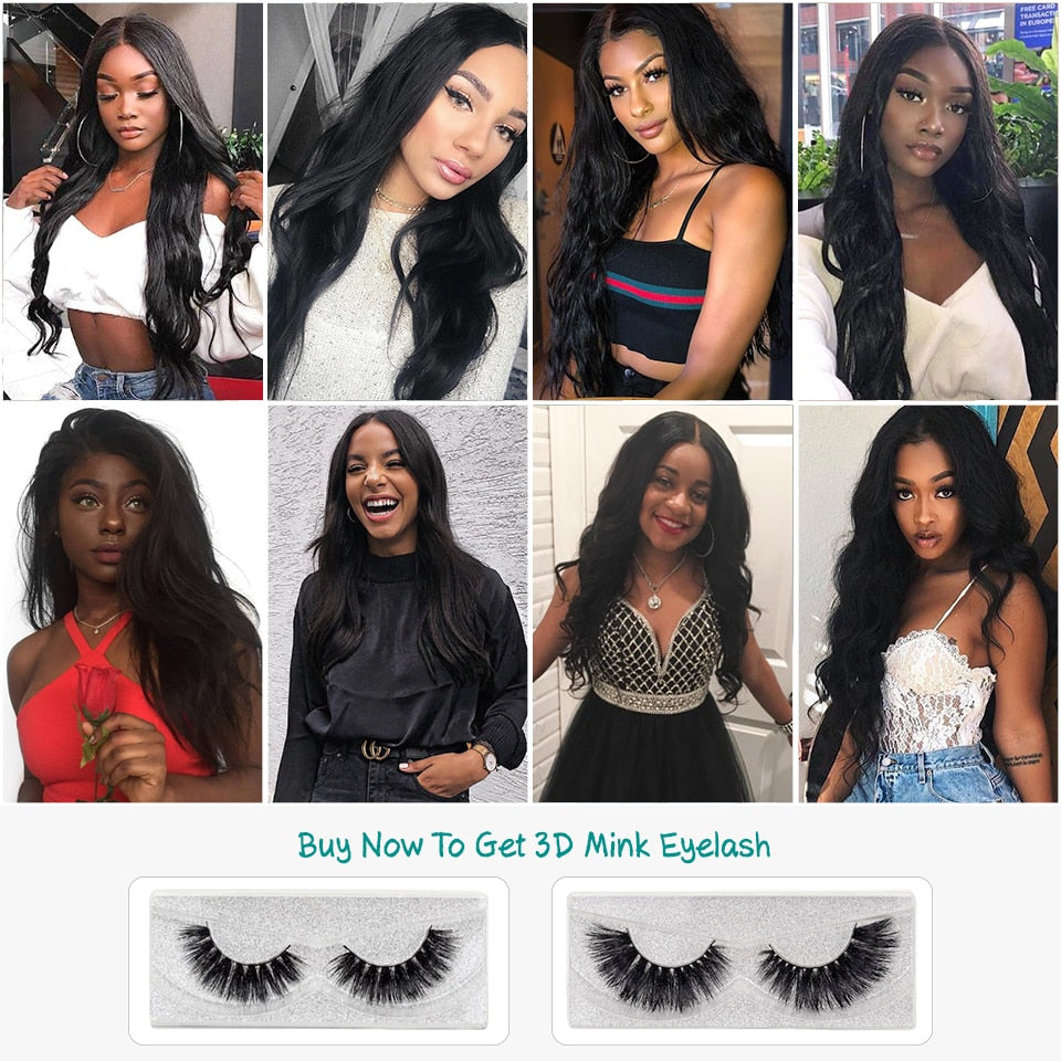 Ali Grace Lace Front Human Hair Wigs with Baby Hair Brazilian Lace Front Wig Body Wave Remy Hair Black for Women Brazilian Wig