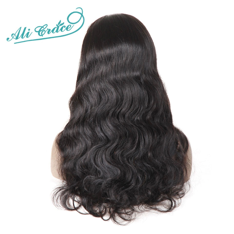 Ali Grace Lace Front Human Hair Wigs with Baby Hair Brazilian Lace Front Wig Body Wave Remy Hair Black for Women Brazilian Wig