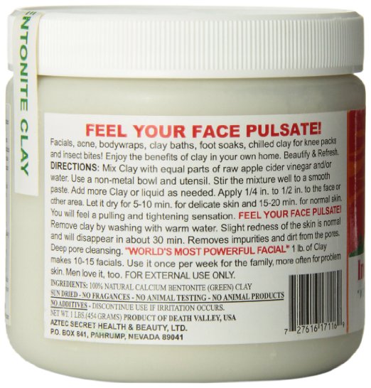 American Aztec Indian Healing Clay natural God mud mask to clean pores