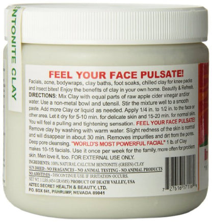 American Aztec Indian Healing Clay natural God mud mask to clean pores