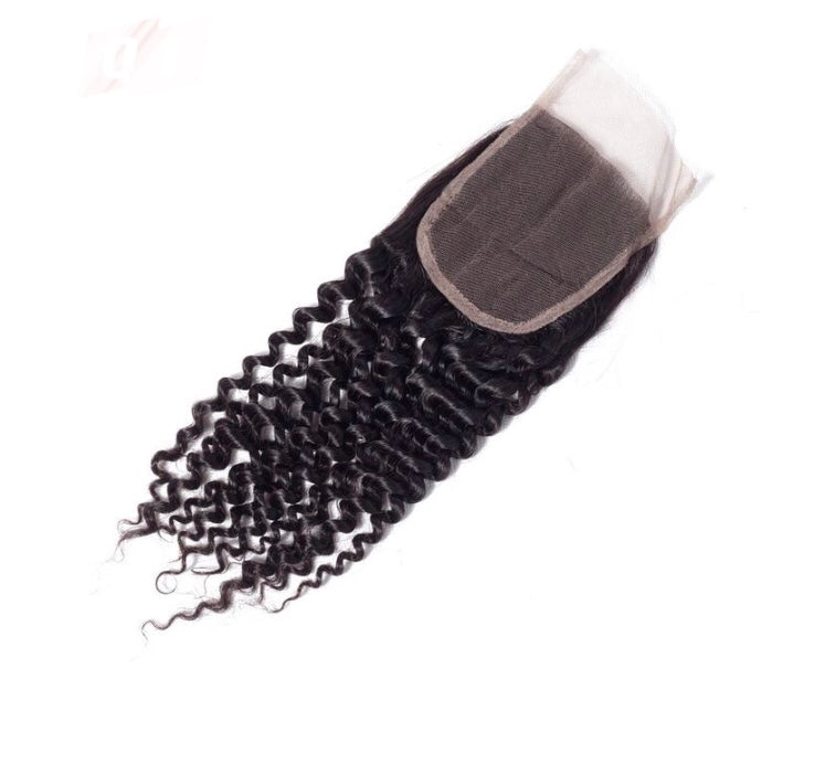 Peruvian Kinky Curly 4x4  HD Swiss Lace Closure
