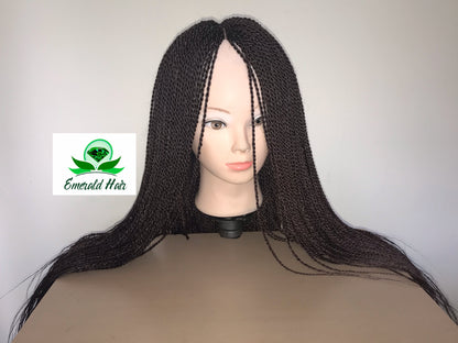 Braided Twists Wig - Human Hair Closure 26"