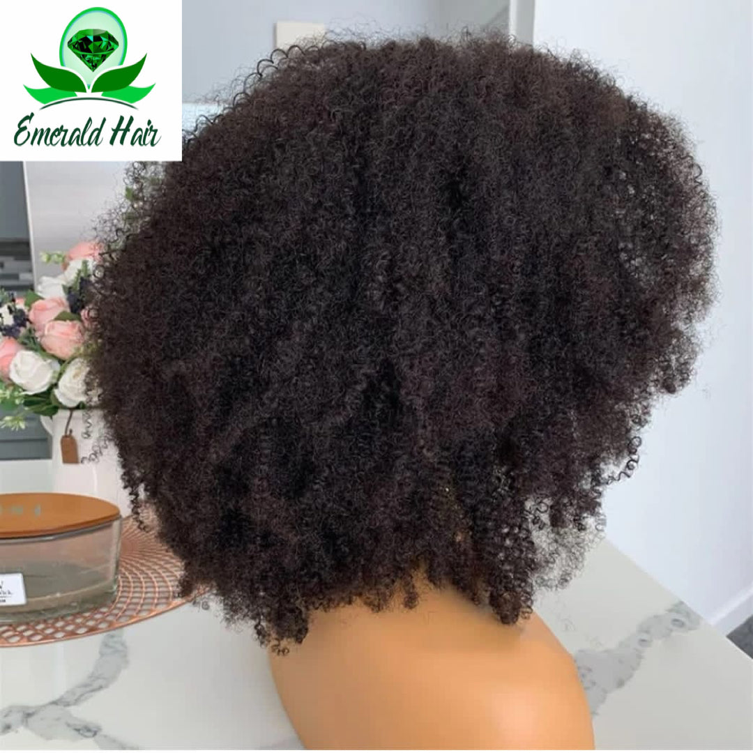 Mongolian Curly Afro Kinky Remy Wig - Mikaela