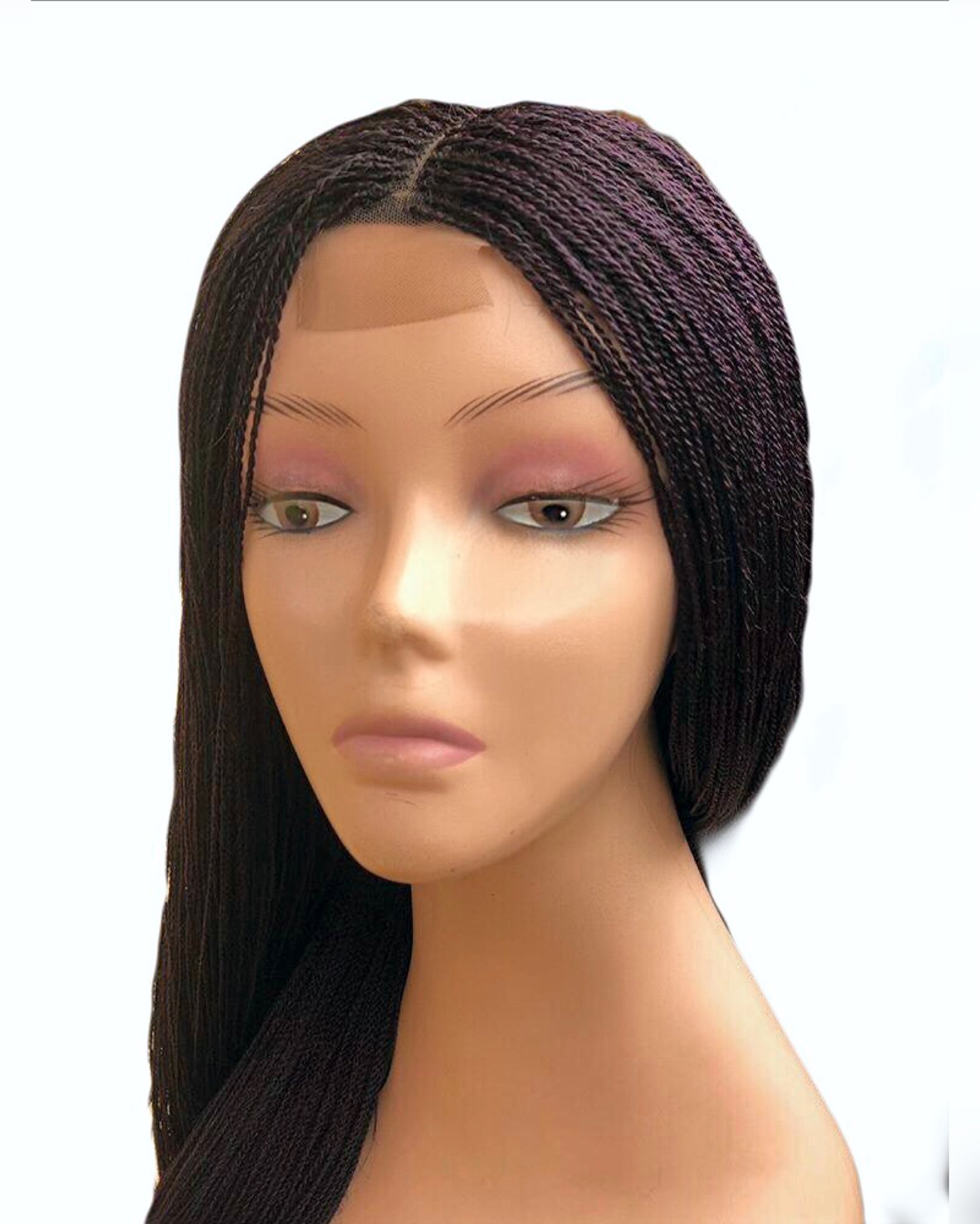 2x4 Lace Braided Wig Blue With Elastic Band Colours With Baby Hair