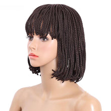 Load image into Gallery viewer, Black Short Bob Cosplay Wig - Micro Braided Box Braids
