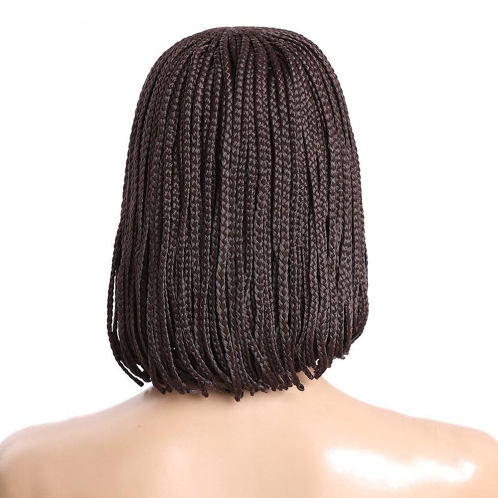 Black Short Bob Cosplay Wig - Micro Braided Box Braids