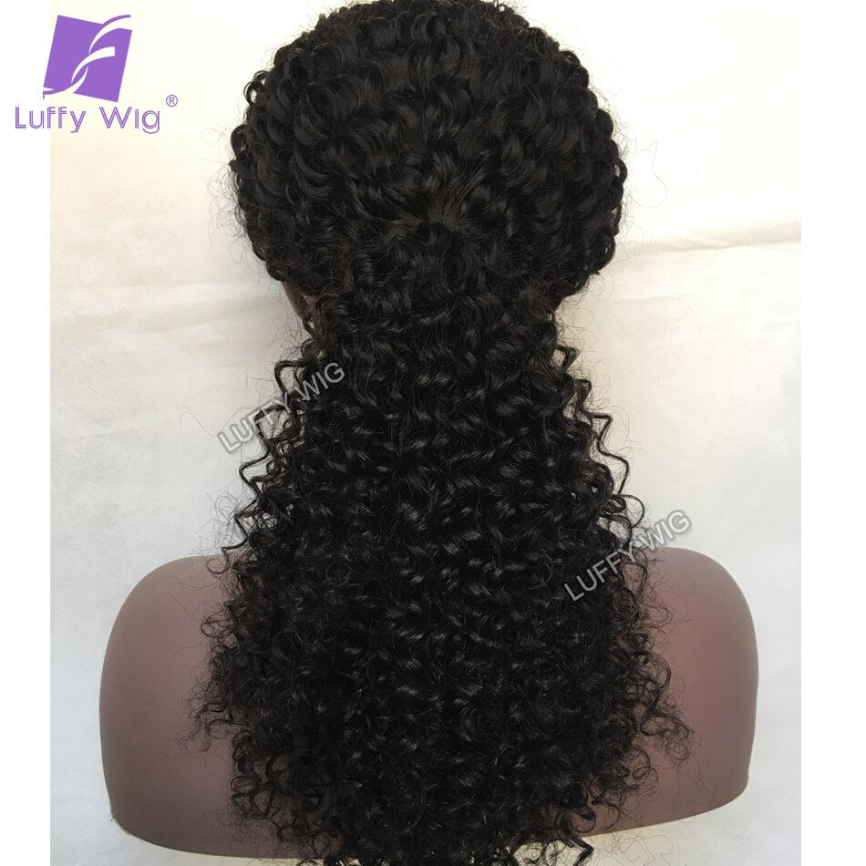 Deep Curly Headband Wig Human Hair Brazilian Human Hair Curly Wigs Wit –  Emerald Hair & Beauty