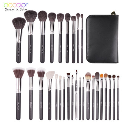 Docolor 29PCS makeup brush kit Professional Cosmetic Brush set  High Quality Makeup Set With Case nature bristle make up brushes