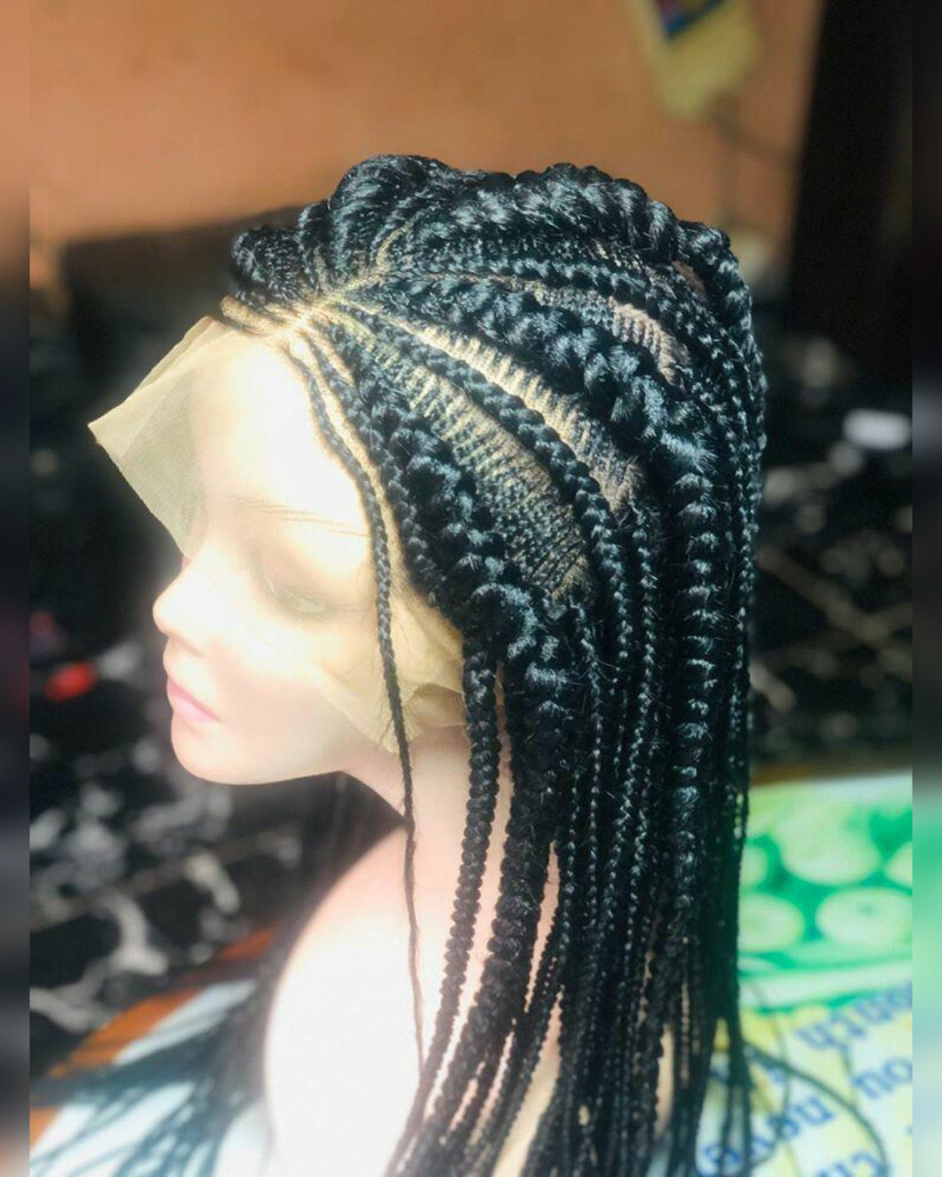 360 Full Lace Cornrow Big Braids  - Abiodun