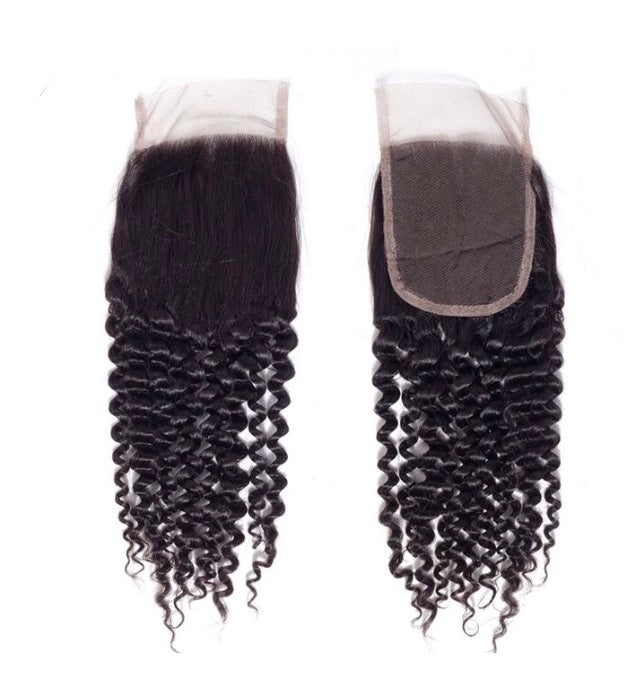 Peruvian Kinky Curly 4x4  HD Swiss Lace Closure