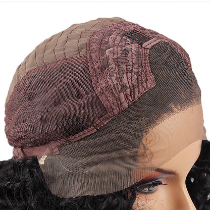 Kinky Curly Synthetic Lace Front Wig - Ombre Caramel Highlights
