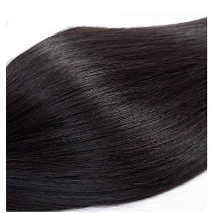Peruvian Straight Hair Bundles With Closure - Natural Hair Colour