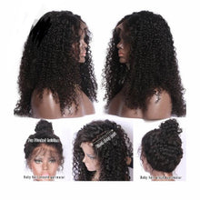 Load image into Gallery viewer, Kinky Curly Deep Part Pre Plucked Lace Front Brazilian Human Hair Wig- Violet
