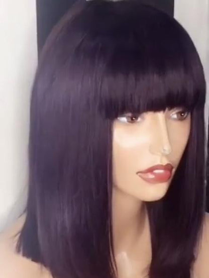 Short Brazilian Full Lace Frontal Human Hair Fringe -  Chantelle