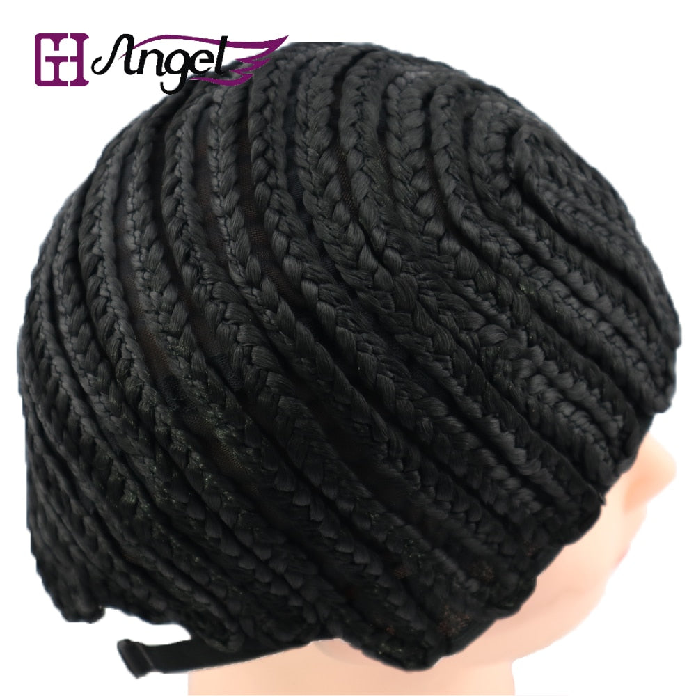 Cornrow Wig+1 needle Making Braid Synthetic Wig -  Adjustable Strap Glueless Cap