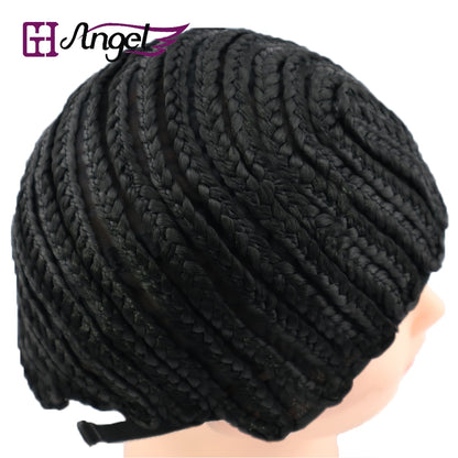 Cornrow Wig+1 needle Making Braid Synthetic Wig -  Adjustable Strap Glueless Cap