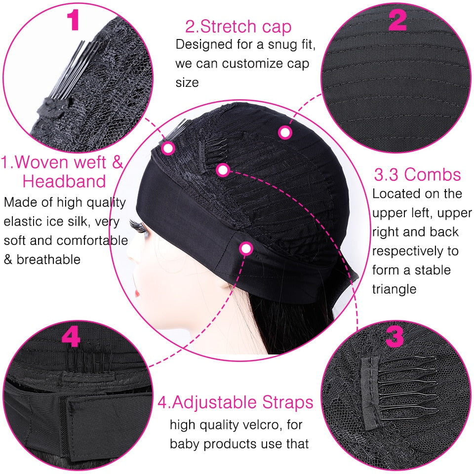 Brazilian Human Hair Headband Wigs -Various Curls