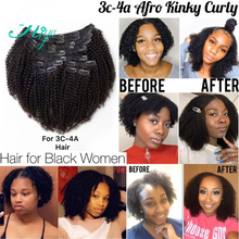 Load image into Gallery viewer, Afro Kinky Curly Clip-In Brazilian Human Hair Extensions
