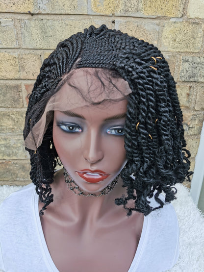 Lace Front Side Kinky Twists Wig - Tola