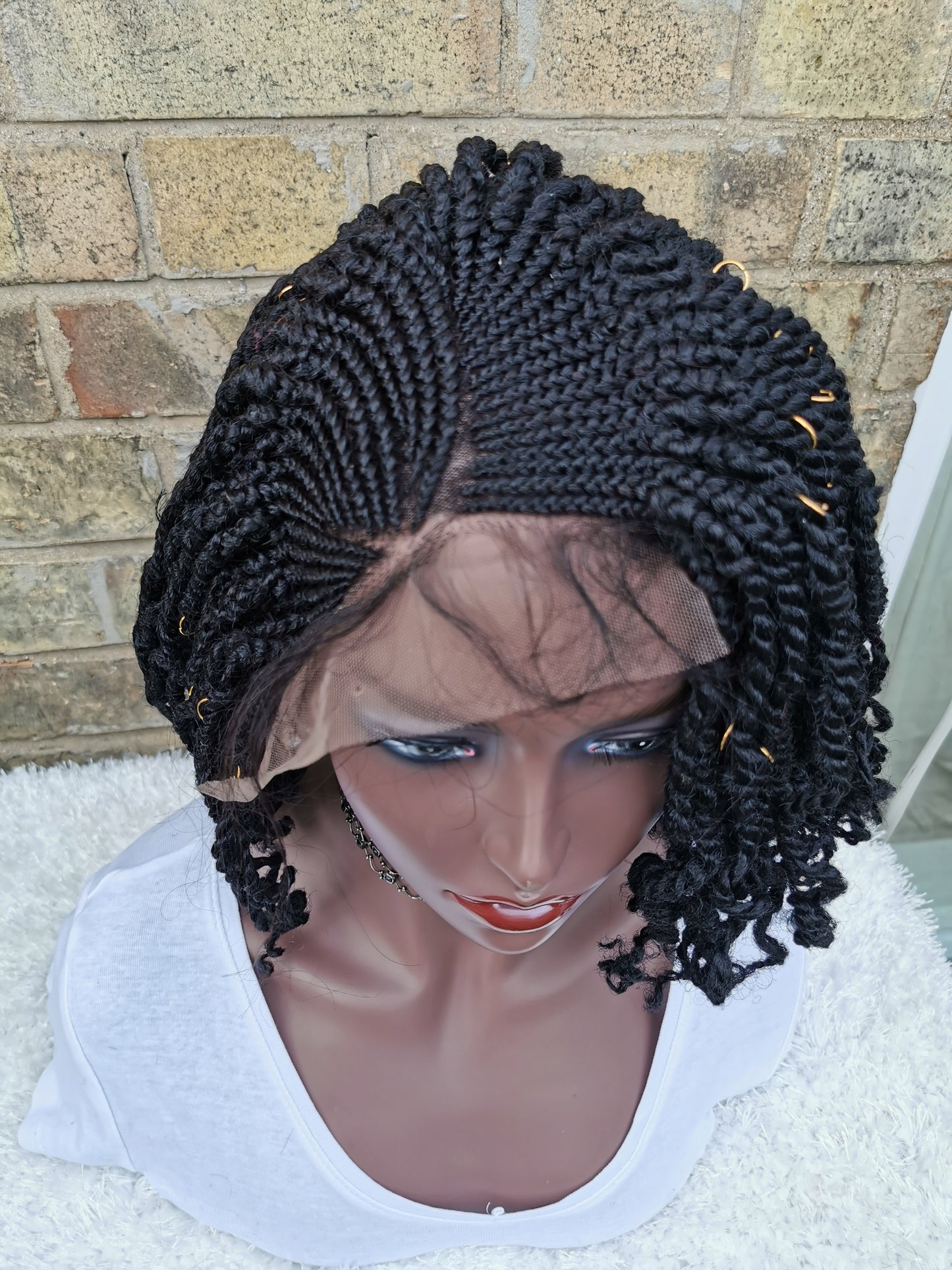 Lace Front Side Kinky Twists Wig - Tola