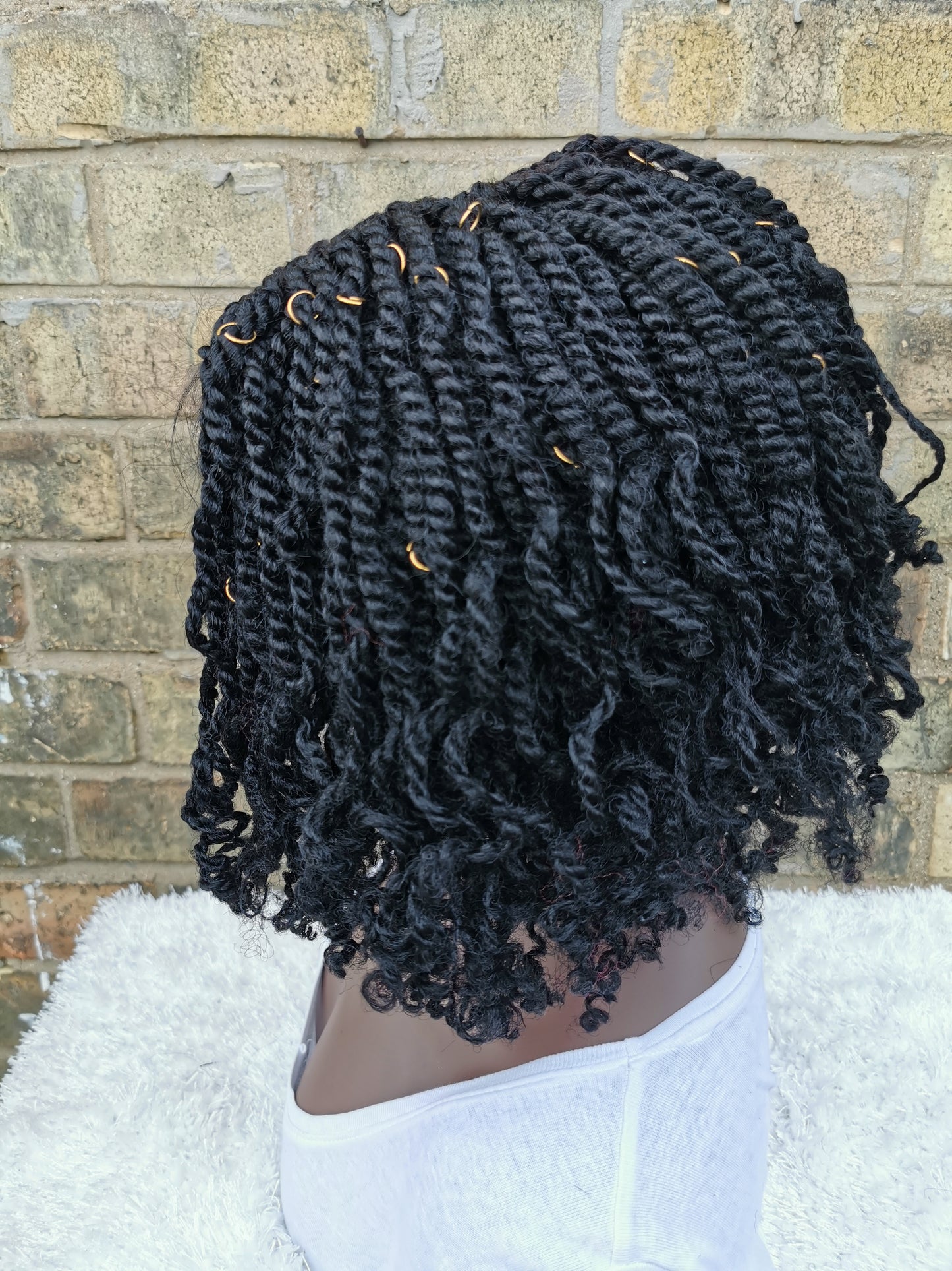 Lace Front Side Kinky Twists Wig - Tola