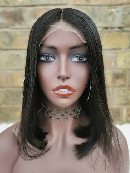 Brazilian Remy Short Bob Lace Closure Human Hair Wig - Gabrielle