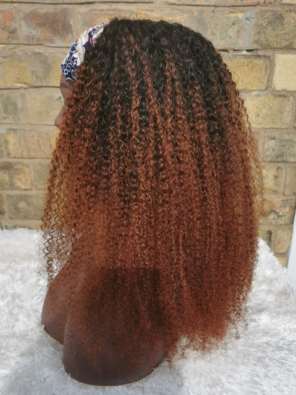 Brazilian Afro Kinky Curly Ombre Headband Wig -Tania