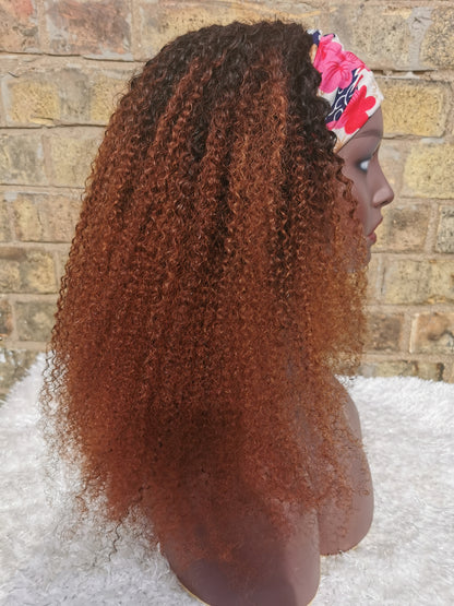 Brazilian Afro Kinky Curly Ombre Headband Wig -Tania