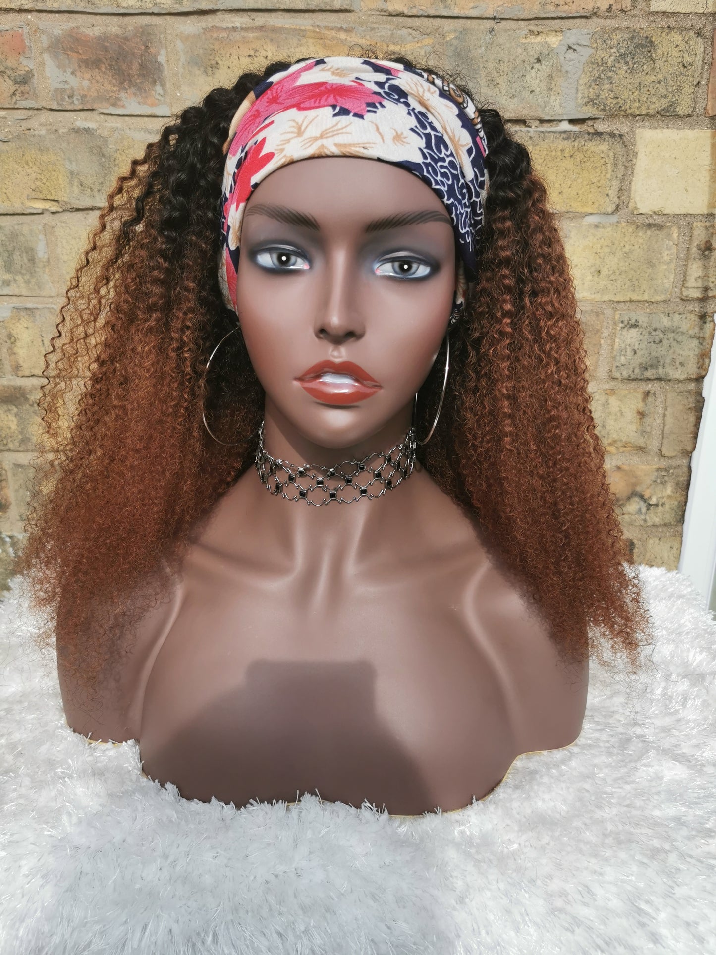 Brazilian Afro Kinky Curly Ombre Headband Wig -Tania