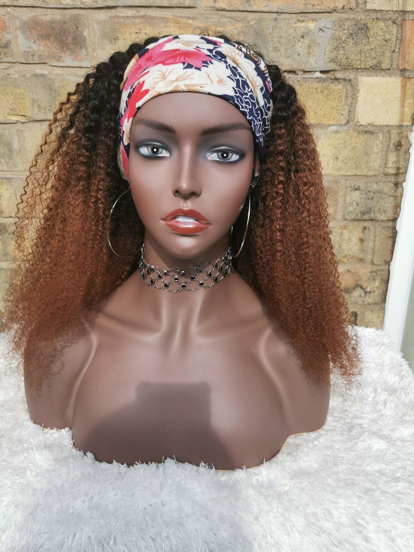 Brazilian Afro Kinky Curly Ombre Headband Wig -Tania