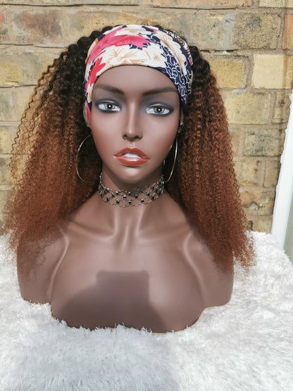Brazilian Afro Kinky Curly Ombre Headband Wig -Tania