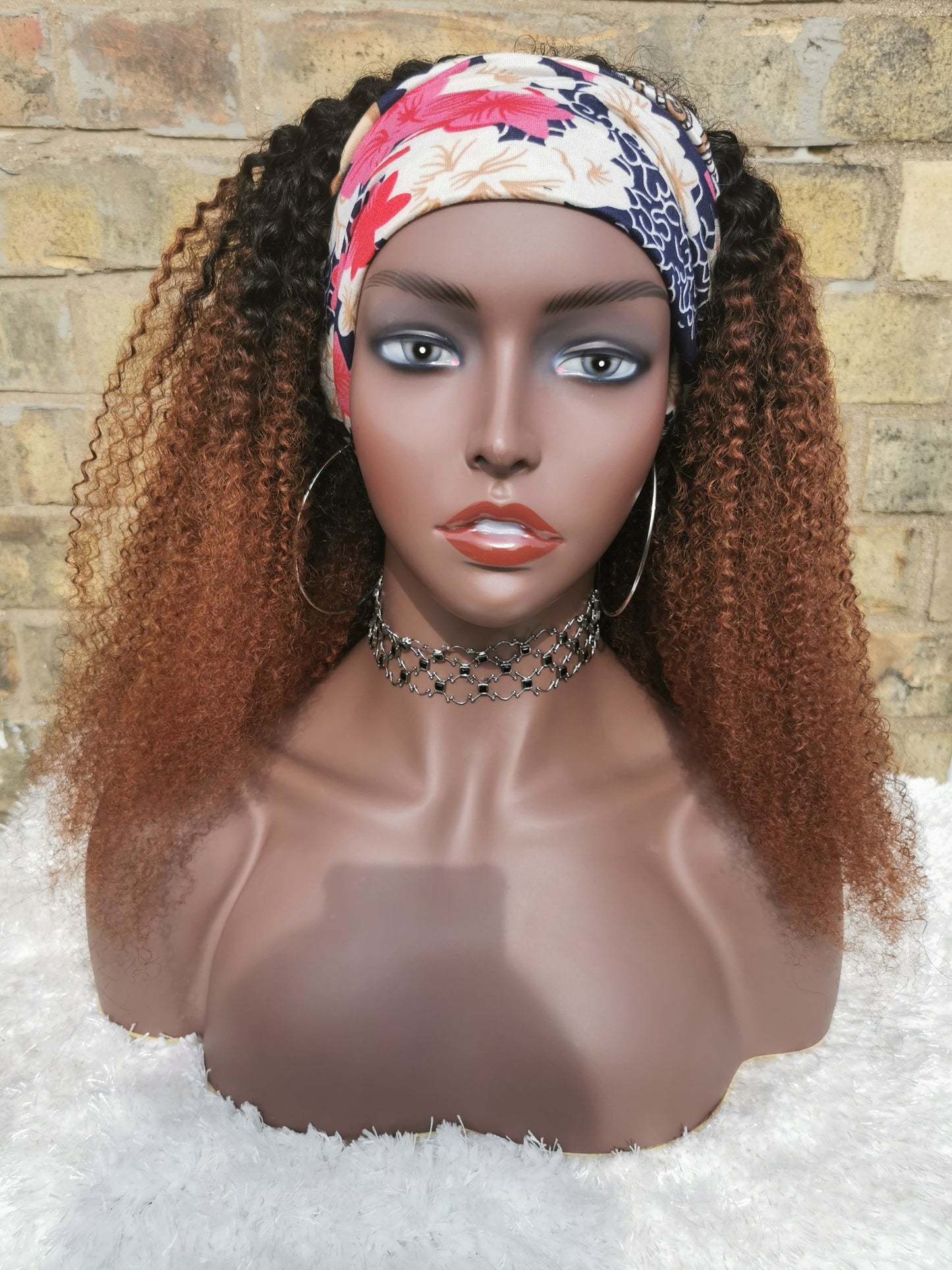 Brazilian Afro Kinky Curly Ombre Headband Wig -Tania