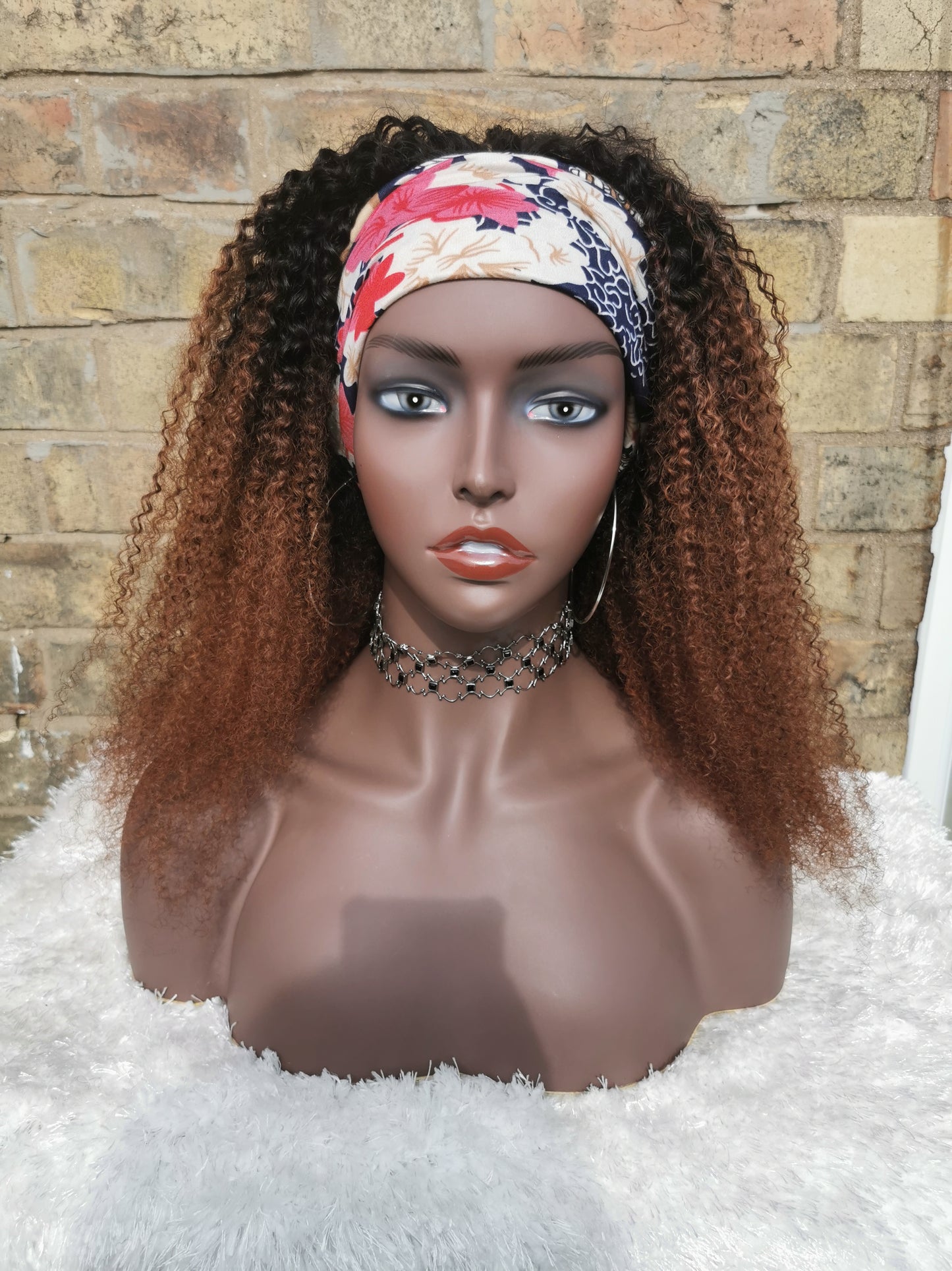 Brazilian Afro Kinky Curly Ombre Headband Wig -Tania