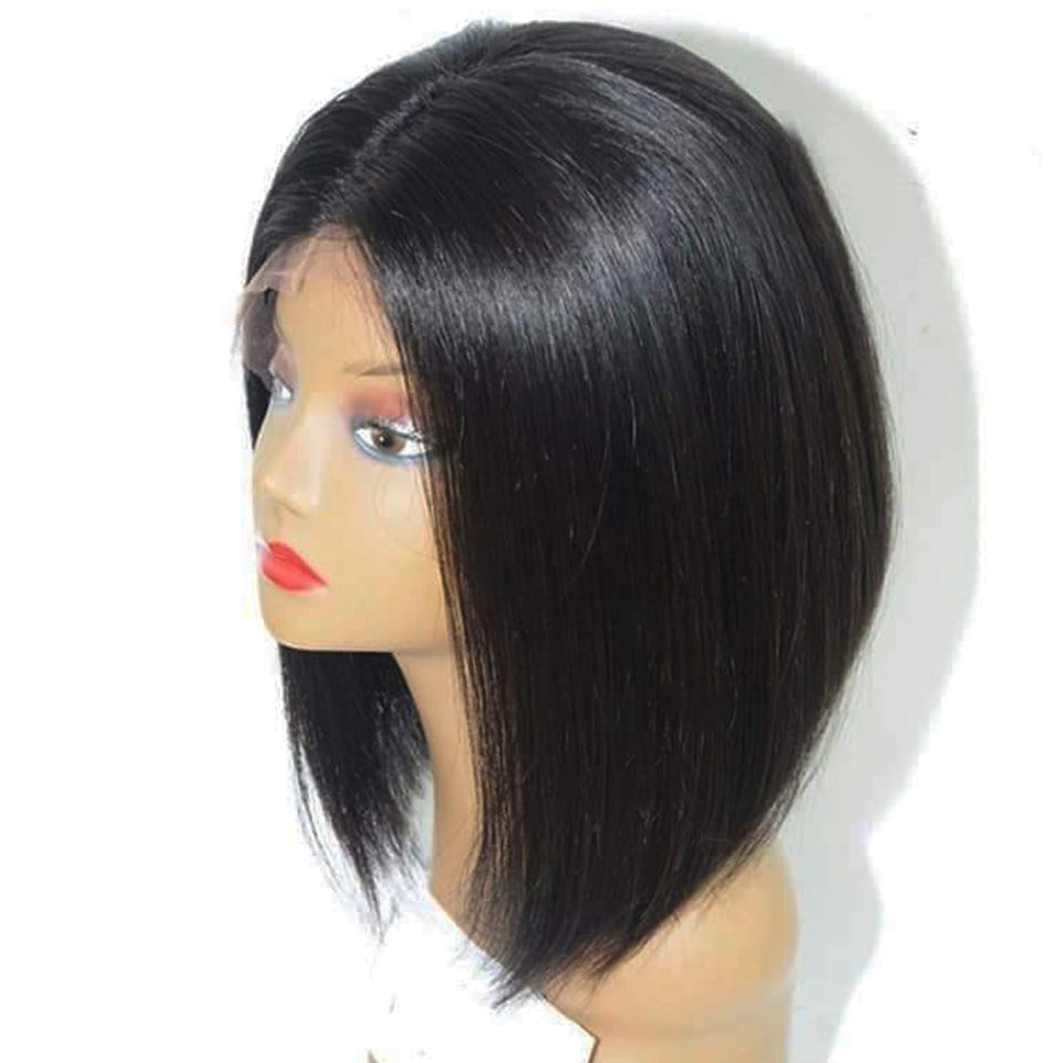 Short Lace Front Brazilian Remy Human Hair Bob Wig