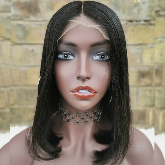 Brazilian Remy Short Bob Lace Closure Human Hair Wig - Gabrielle