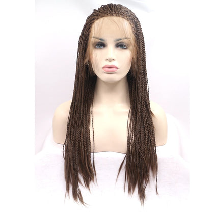 Straight natural micro braided lace front Wig