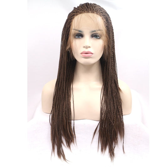 Straight natural micro braided lace front Wig