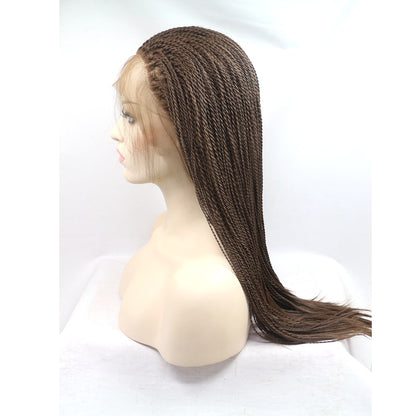 Straight natural micro braided lace front Wig
