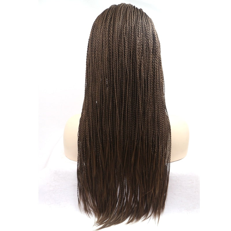 Straight natural micro braided lace front Wig