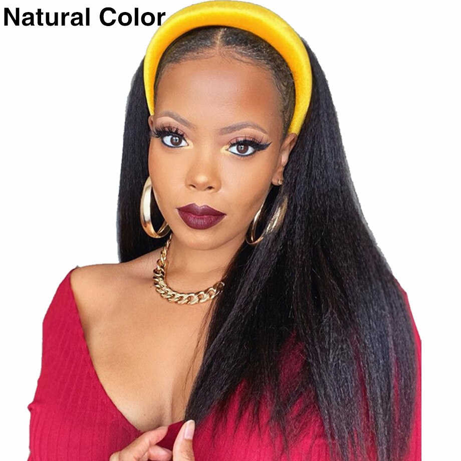 Brazilian Remy Kinky Straight Human Hair Headband Wig - Sasha