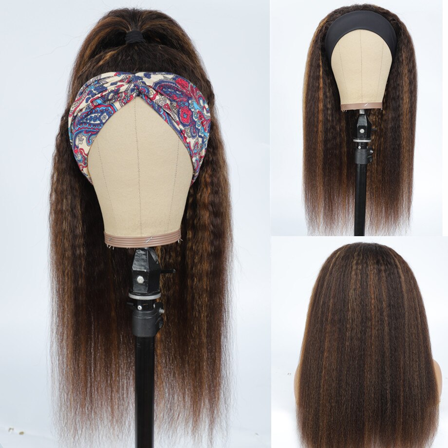 Brazilian Remy Kinky Straight Human Hair Headband Wig - Sasha