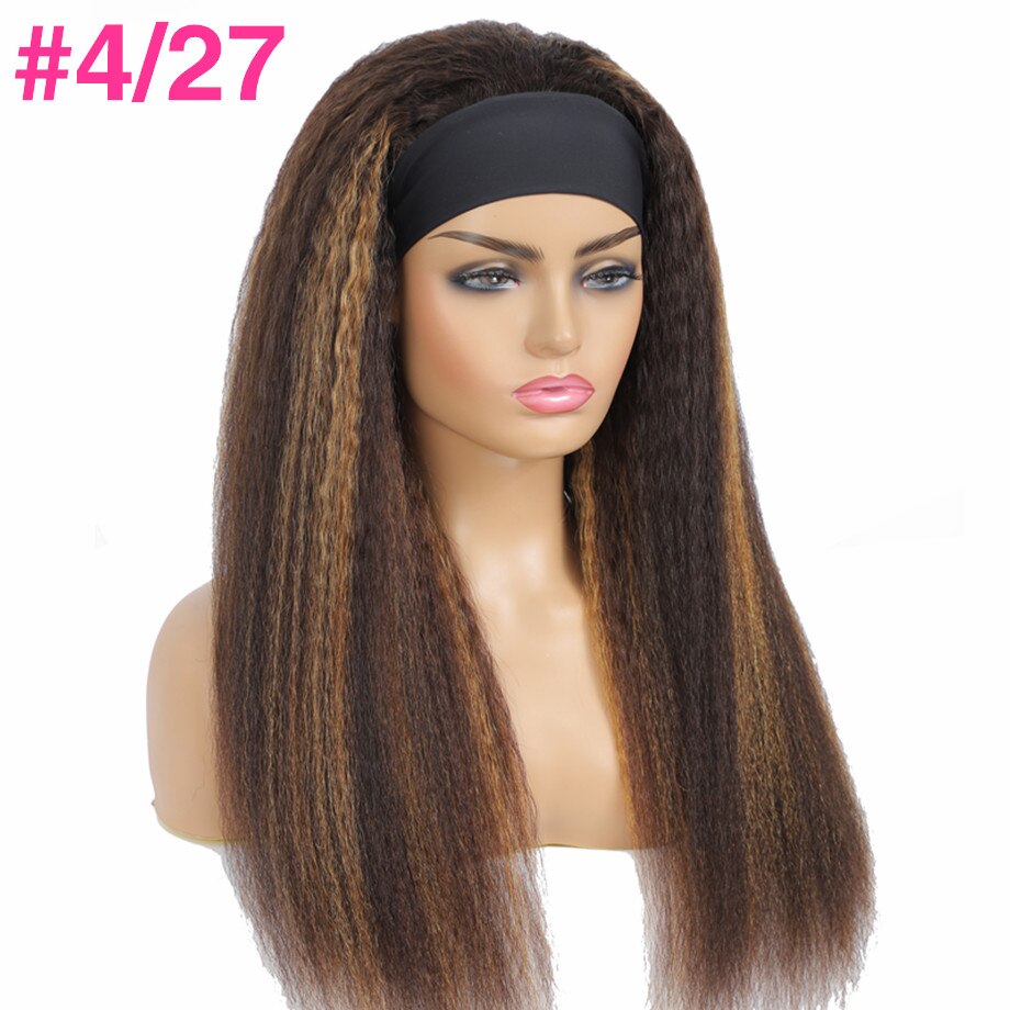 Brazilian Remy Kinky Straight Human Hair Headband Wig - Sasha
