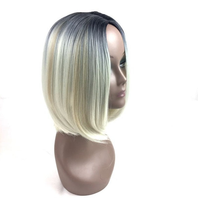 Ombre Bob Wig Heat Resistant Straight Synthetic Wigs for Women