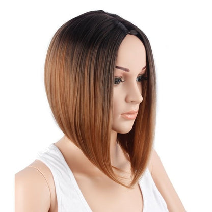 Ombre Bob Wig Heat Resistant Straight Synthetic Wigs for Women